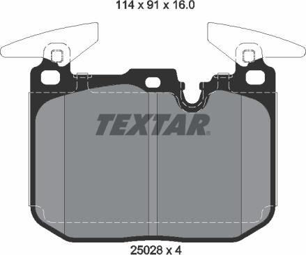 Textar 2502807 - Тормозные колодки, дисковые, комплект autospares.lv