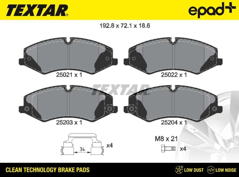 Textar 2502201CP - Тормозные колодки, дисковые, комплект autospares.lv