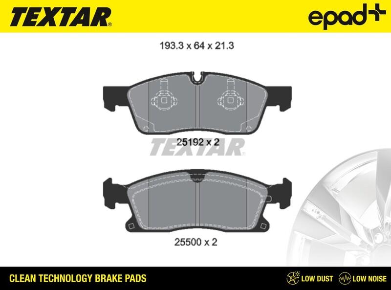 Textar 2519202CP - Тормозные колодки, дисковые, комплект autospares.lv