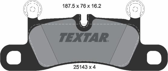 Textar 2514301 - Тормозные колодки, дисковые, комплект autospares.lv