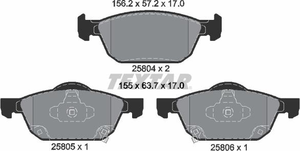 Textar 2580401 - Тормозные колодки, дисковые, комплект autospares.lv