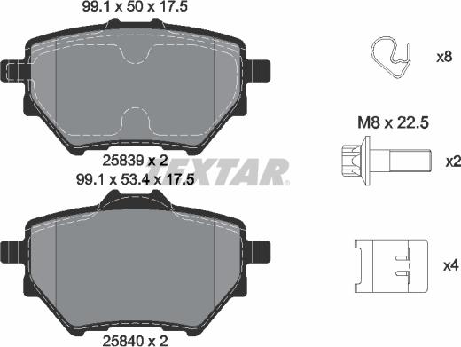 Textar 2583901 - Тормозные колодки, дисковые, комплект autospares.lv