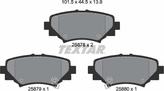 Textar 2587801 - Тормозные колодки, дисковые, комплект autospares.lv