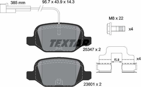 Textar 2534701 - Тормозные колодки, дисковые, комплект autospares.lv