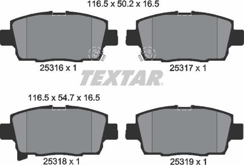 Textar 2531601 - Тормозные колодки, дисковые, комплект autospares.lv