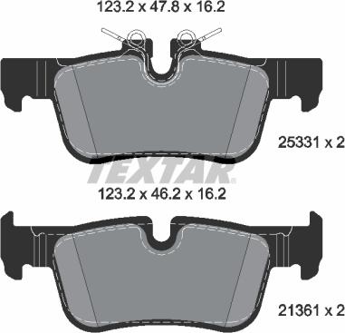 Textar 2533101 - Тормозные колодки, дисковые, комплект autospares.lv