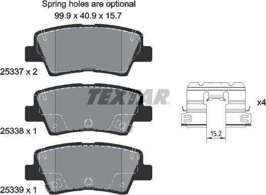 Textar 2533709 - Тормозные колодки, дисковые, комплект autospares.lv