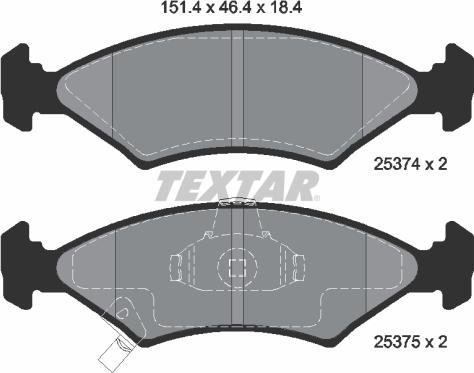 Textar 2537401 - Тормозные колодки, дисковые, комплект autospares.lv