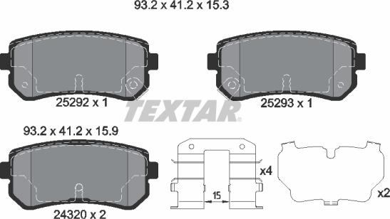 Textar 2529201 - Тормозные колодки, дисковые, комплект autospares.lv
