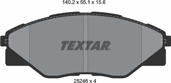 Textar 2524601 - Тормозные колодки, дисковые, комплект autospares.lv