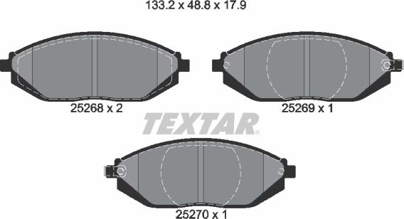 Textar 2526801 - Тормозные колодки, дисковые, комплект autospares.lv