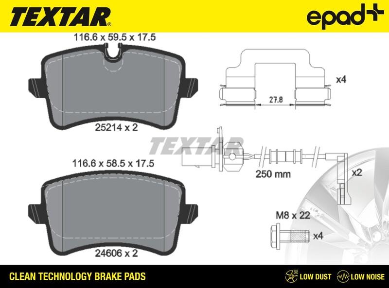 Textar 2521404CP - Тормозные колодки, дисковые, комплект autospares.lv