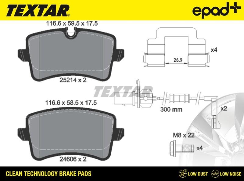 Textar 2521401CP - Тормозные колодки, дисковые, комплект autospares.lv