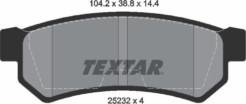 Textar 2523201 - Тормозные колодки, дисковые, комплект autospares.lv