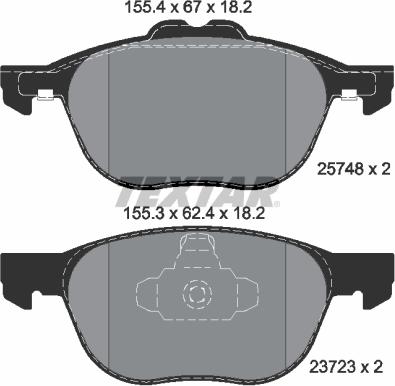 Textar 2574801 - Тормозные колодки, дисковые, комплект autospares.lv