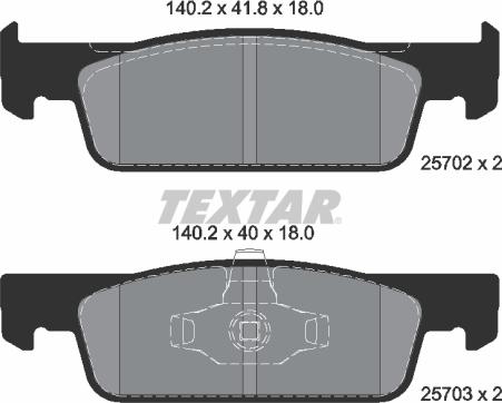 Textar 2570201 - Тормозные колодки, дисковые, комплект autospares.lv