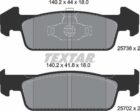 Textar 2573801 - Тормозные колодки, дисковые, комплект autospares.lv