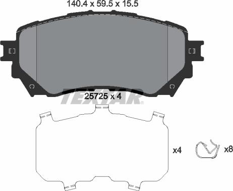 Textar 2572501 - Тормозные колодки, дисковые, комплект autospares.lv