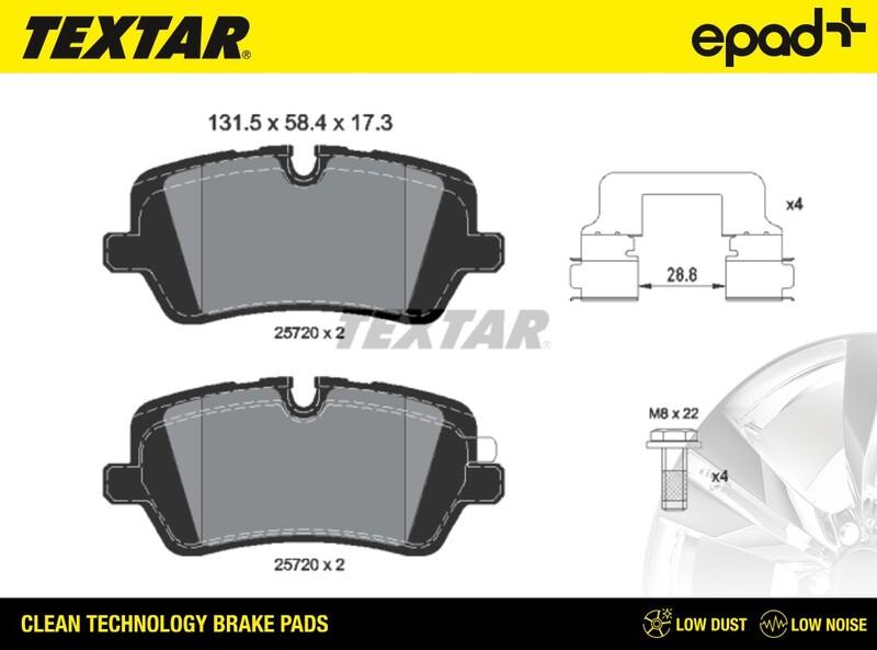 Textar 2572001CP - Тормозные колодки, дисковые, комплект autospares.lv