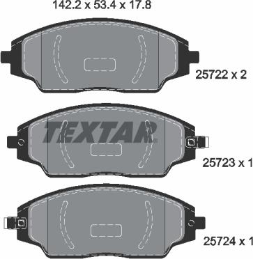 Textar 2572201 - Тормозные колодки, дисковые, комплект autospares.lv