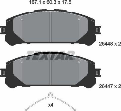 Textar 2644801 - Тормозные колодки, дисковые, комплект autospares.lv