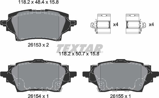 Textar 2615301 - Тормозные колодки, дисковые, комплект autospares.lv