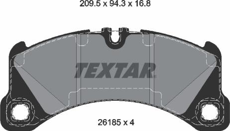 Textar 2618501 - Тормозные колодки, дисковые, комплект autospares.lv