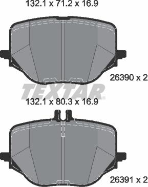 Textar 2639001 - Тормозные колодки, дисковые, комплект autospares.lv