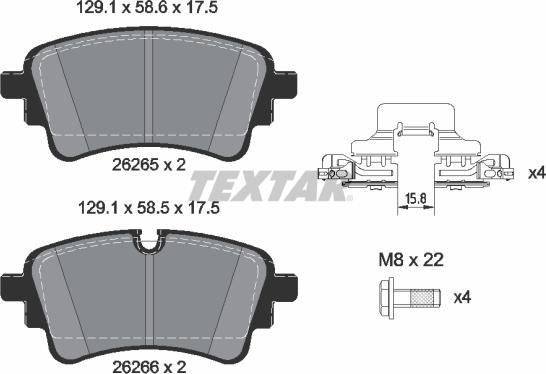 Textar 2626503 - Тормозные колодки, дисковые, комплект autospares.lv