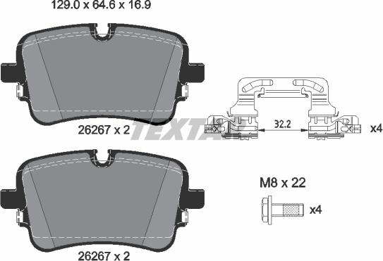 Textar 2626701 - Тормозные колодки, дисковые, комплект autospares.lv