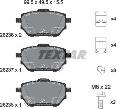 Textar 2623601 - Тормозные колодки, дисковые, комплект autospares.lv