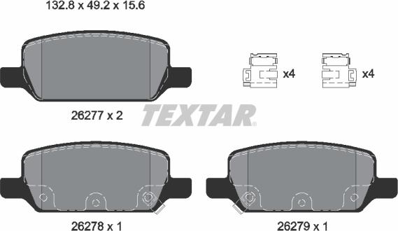 Textar 2627701 - Тормозные колодки, дисковые, комплект autospares.lv