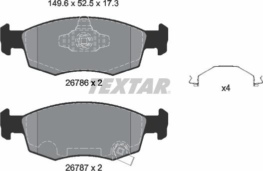 Textar 2678601 - Тормозные колодки, дисковые, комплект autospares.lv