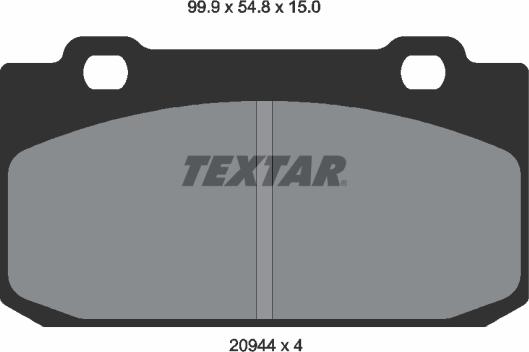 Textar 2094401 - Тормозные колодки, дисковые, комплект autospares.lv