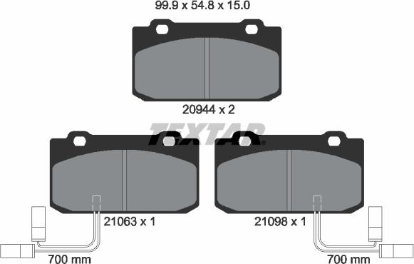 Textar 2094402 - Тормозные колодки, дисковые, комплект autospares.lv