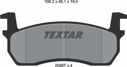 Textar 2095701 - Тормозные колодки, дисковые, комплект autospares.lv