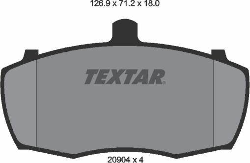 Textar 2090401 - Тормозные колодки, дисковые, комплект autospares.lv