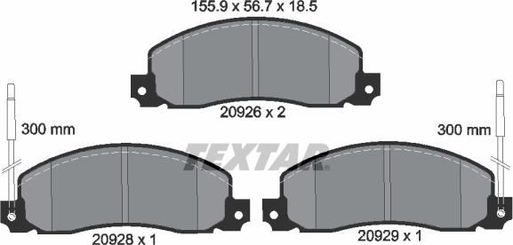 Textar 2092602 - Тормозные колодки, дисковые, комплект autospares.lv