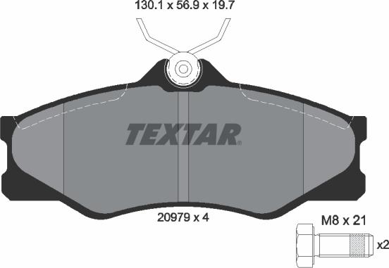 Textar 2097904 - Тормозные колодки, дисковые, комплект autospares.lv