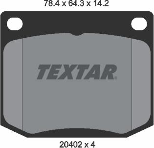 Textar 2040201 - Тормозные колодки, дисковые, комплект autospares.lv