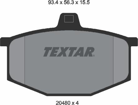 Textar 2048002 - Тормозные колодки, дисковые, комплект autospares.lv