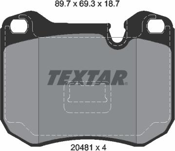 Textar 2048102 - Тормозные колодки, дисковые, комплект autospares.lv