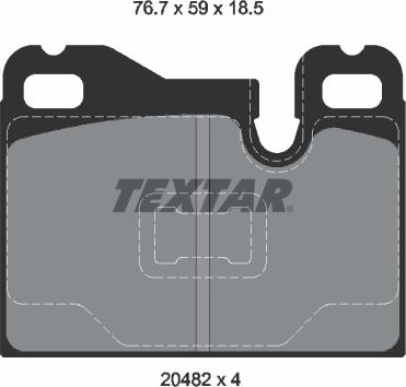 Textar 2048201 - Тормозные колодки, дисковые, комплект autospares.lv