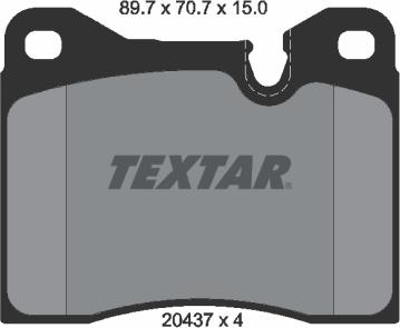 Textar 2043703 - Тормозные колодки, дисковые, комплект autospares.lv