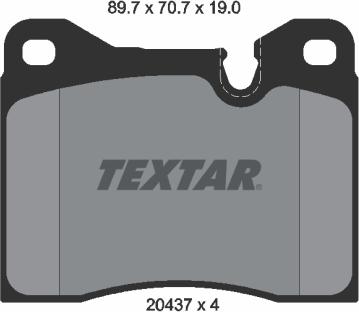 Textar 2043702 - Тормозные колодки, дисковые, комплект autospares.lv