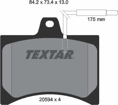 Textar 2059403 - Тормозные колодки, дисковые, комплект autospares.lv