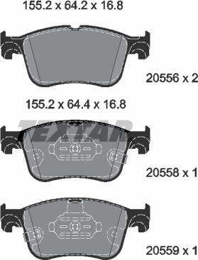 Textar 2055601 - Тормозные колодки, дисковые, комплект autospares.lv