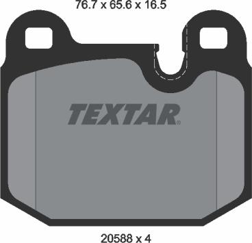 Textar 2058805 - Тормозные колодки, дисковые, комплект autospares.lv