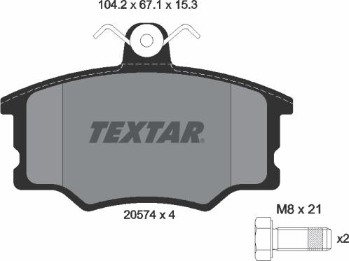 Textar 2057401 - Тормозные колодки, дисковые, комплект autospares.lv