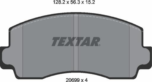 Textar 2069901 - Тормозные колодки, дисковые, комплект autospares.lv